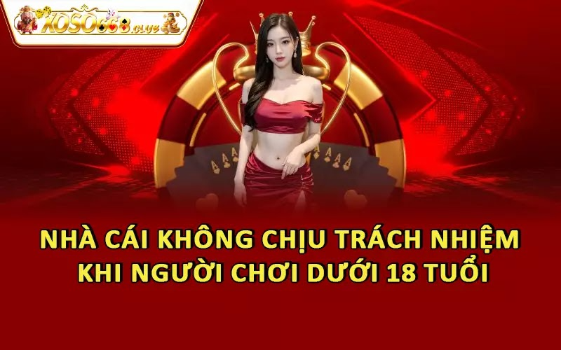Nhà cái không chịu trách nhiệm khi người chơi dưới 18 tuổi