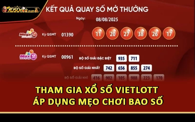 Tham gia xổ số Vietlott áp dụng mẹo chơi bao số